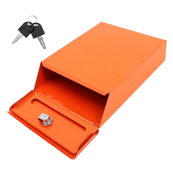 HONMEET Vintage Orange Wall Mounted Iron Mailbox with Lock Secure Storage and Rustic Charm