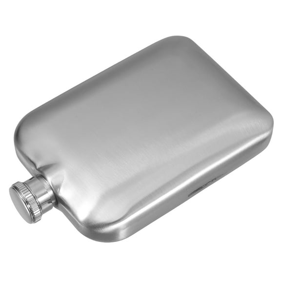 HONMEET Vintage Stainless Steel Flask Portable Pocket Flask for Liquor Wine Outdoor Use Silver