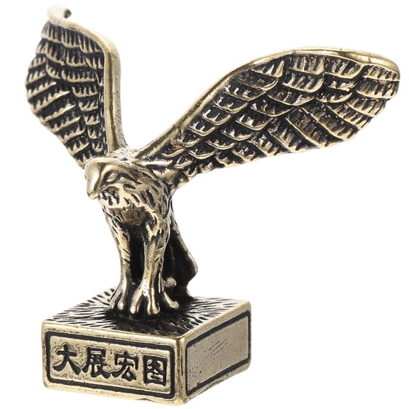 HONMEET Vintage Style Eagle Sculpture Brass Craft Tabletop Decor 1Set