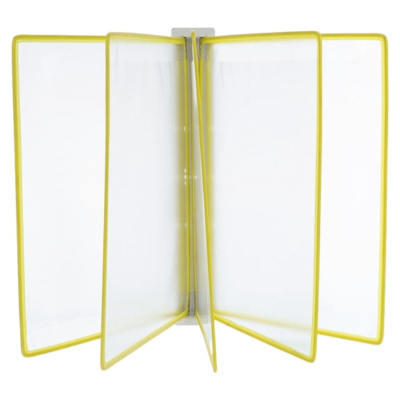 HONMEET Wall Folder Holder Yellow Rectangular File Organizer Iron PVC For Quick Flip Design 1Pack