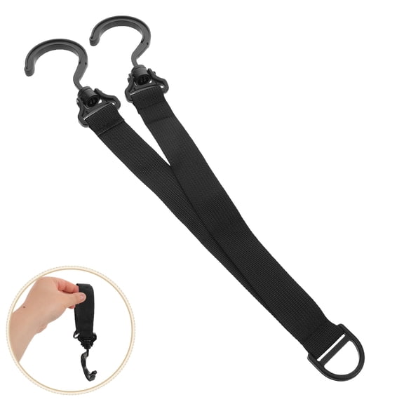 HONMEET Wall Hanging Storage Strap Black Adjustable Organizer for Small Spaces, and Easy to Install, 1 Set