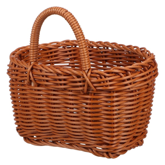 HONMEET Woven Storage Basket Wall Mounted Ginger Garlic Storage Basket Rattan Vintage 1Pack