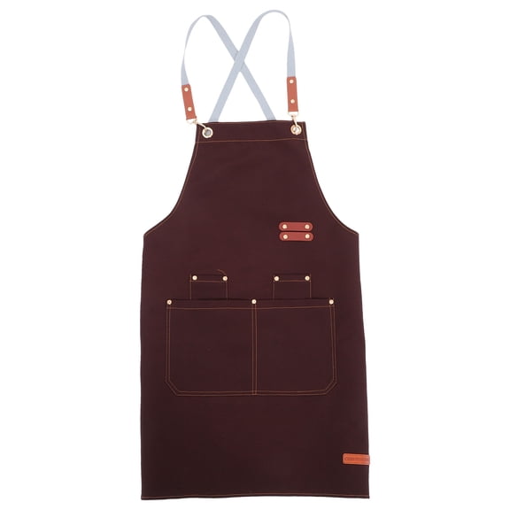 HONMEET Water Resistant Coffee Canvas Apron with Full Body Coverage for Cooking and Outdoor Tasks