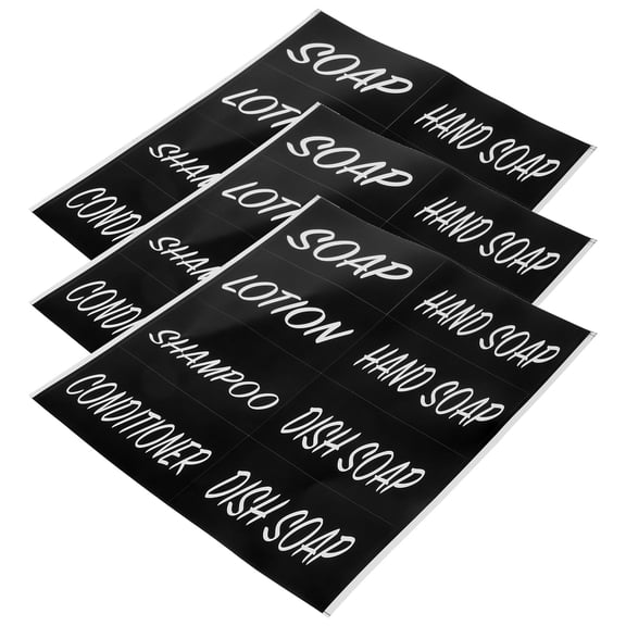 HONMEET Waterproof Hand Soap Label Sticker for Bathroom Bottles Self-Adhesive Black PVC Stickers