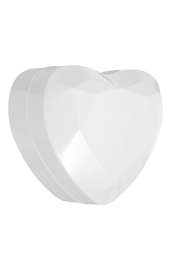 Wedding Ring Box White Heart Design with Plush Interior and LED Lighting for Proposal