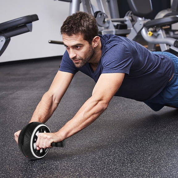 HONMEET White Abdominal Exercise Roller for Core Strengthening, Fitness Training, Toning Stomach, Back, and Sides with Easy Grip