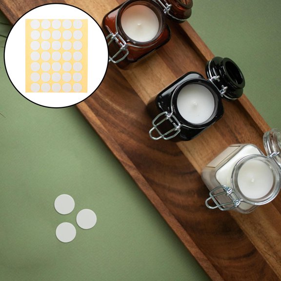 HONMEET White Acrylic Double Sided Candle Wick Adhesive Dots Strong Stickers for Candle Making