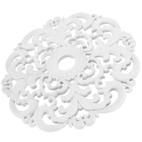 HONMEET White Decorative Ceiling Medallion with Intricate Carving for Sophisticated Ceiling Decor