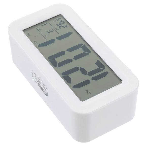 HONMEET Digital Electronic Clock in White with Large LCD Display and Adjustable Function