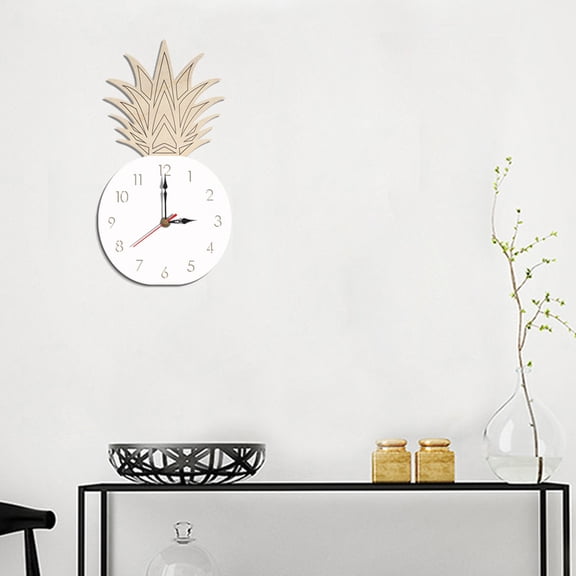HONMEET Quiet Pineapple Shape Wall Clock White Acrylic Silent Clock Nordic Style Home Decor