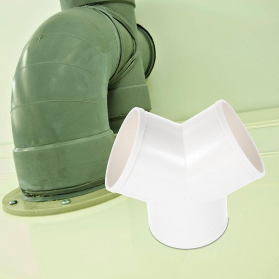 HONMEET White PVC Three Hole Duct Splitter Y Connector for Home Ventilation Systems
