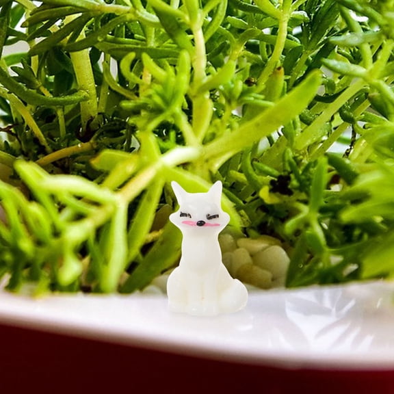 HONMEET White Resin Fox Miniature Decor Set 24Pcs Diy Decoration Micro Landscape Figurines For Home Office Desk