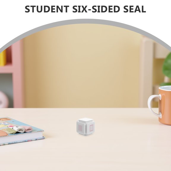 HONMEET White Six Sided Classroom Stamp Self Inking Handwriting Practice Tool for Early Education