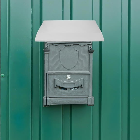 HONMEET Weatherproof White Mailbox Cover with Stainless Steel Rain Shield for Outdoor Wall Mount