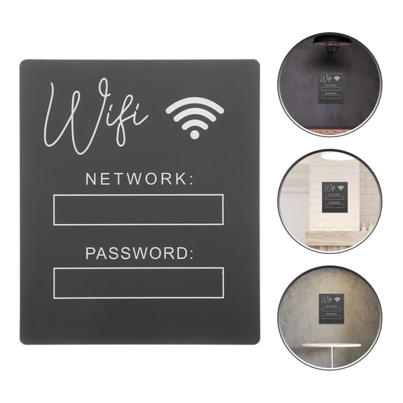 HONMEET Acrylic Wifi Password Prompt Sign for Guest Reception, Indoor Use, Black, 1 Set - for Visitors