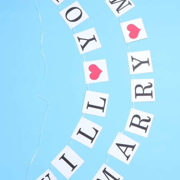 HONMEET Will You Marry Me Banner Decorative Wedding Bunting Garland for Marriage Proposal Multi Color