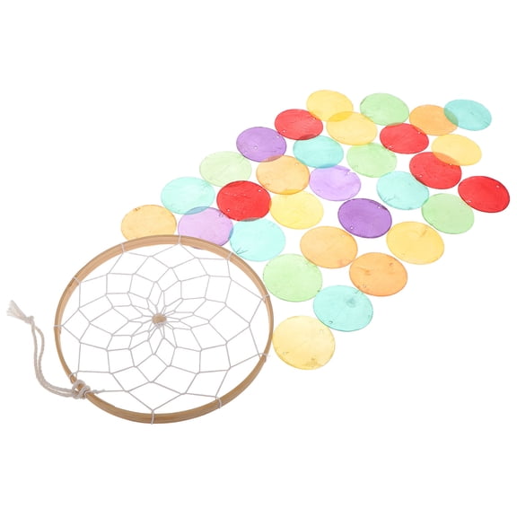 HONMEET Patio Lawn Decor Dream Catcher Wind Chime Shell Wood Cotton Rope 1Pack