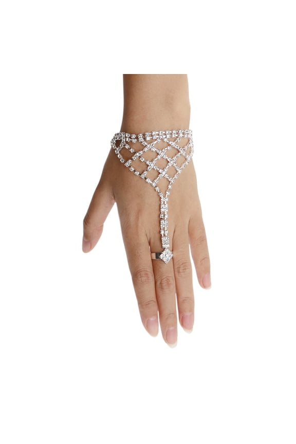 Women Bracelet Finger Ring Fashion Alloy 1Pack