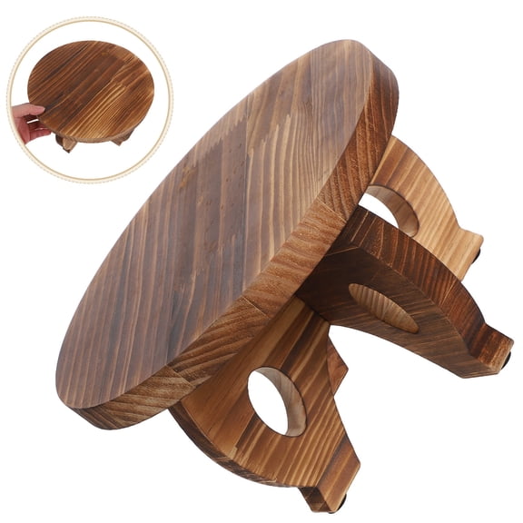 HONMEET Wooden Plant Stand Round Display Riser for Flower Pots Bonsai Indoor Outdoor Home Decor