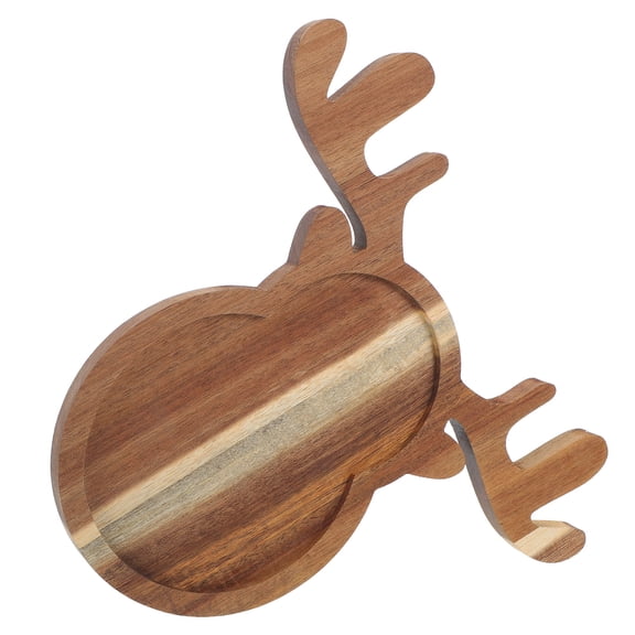 HONMEET Reindeer Wood Serving Platter Brown, Rustic Holiday Dinner Tray, Kitchen Serving Set