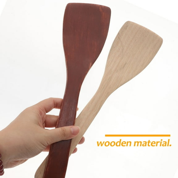 HONMEET 2-Piece Wooden Spade Set with Assorted Color Multi-Use Cooking and Catering Spatulas for Kitchen