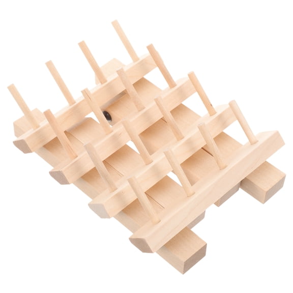 HONMEET Wooden Thread Holder Spool Storage Rack for Sewing Crafts, Khaki