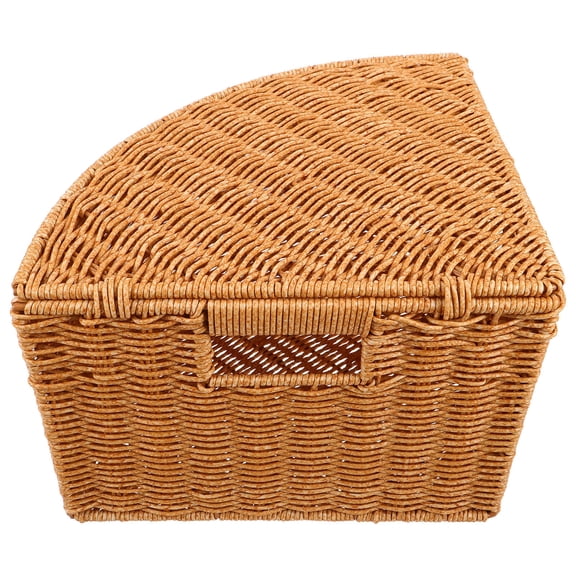 HONMEET Woven Laundry Basket Light Brown Corner Organizer Bin for Closet Or Bathroom Storage