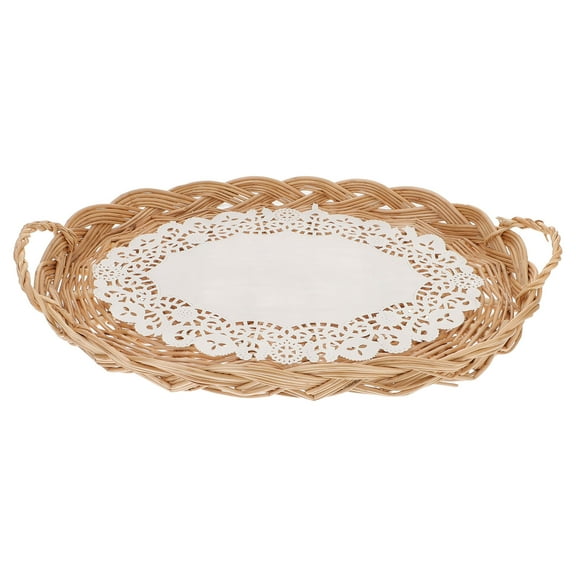 HONMEET Multipurpose Khaki Woven Basket for Bread Fruit and Snack Storage and Display