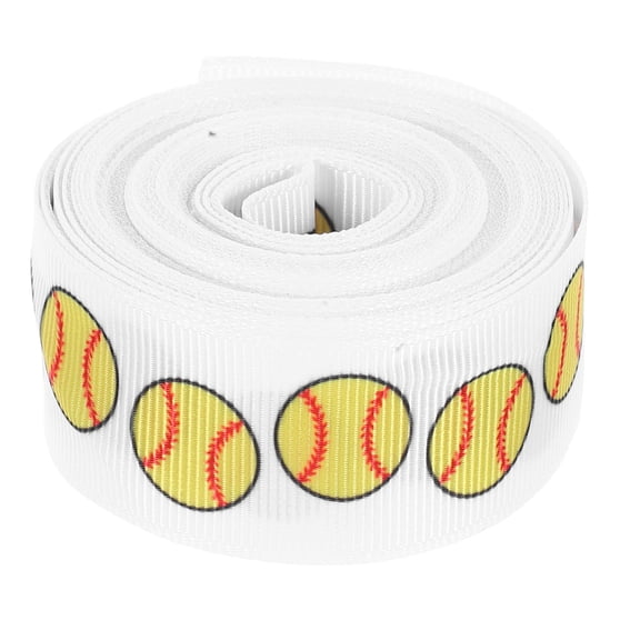 HONMEET Yellow Baseball Grosgrain Ribbon for Sports Crafts and Birthday Party Use