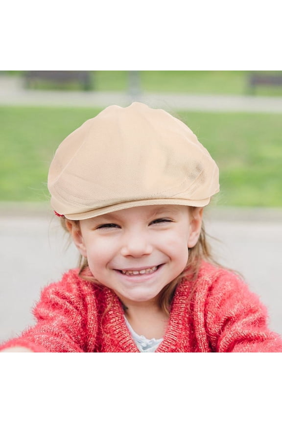 Baby Boys Girls Beige Cotton Beret Cap Soft Comfortable Outdoor Safety Hat 1 Piece