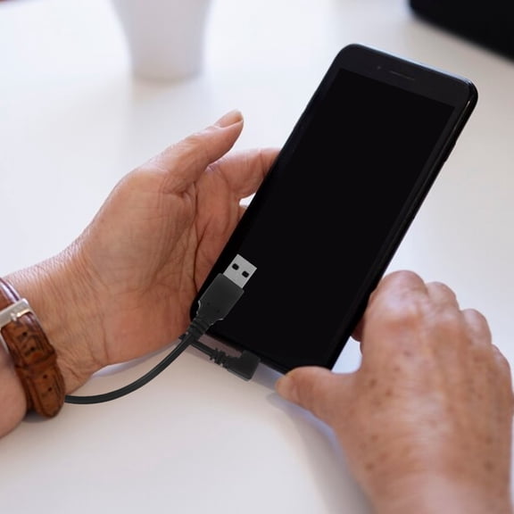 HONMEET Durable Right Angle Micro USB Cable, Black, Fast Charging, Plated Gold-Plated, for Phone Use