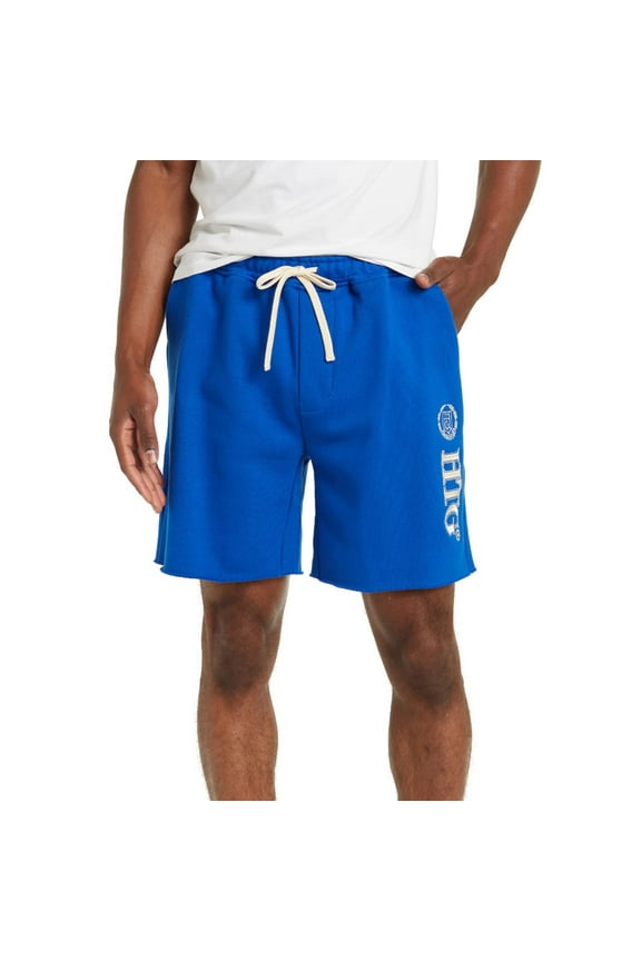 Men's Studio Embroidered Logo French Terry Sweatshorts (Medium, Royal Blue)