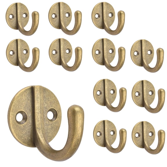 HONSHEN Single Prong Hook Hanger,Robe Towel Hooks,Zinc Die Cast, Set of 12