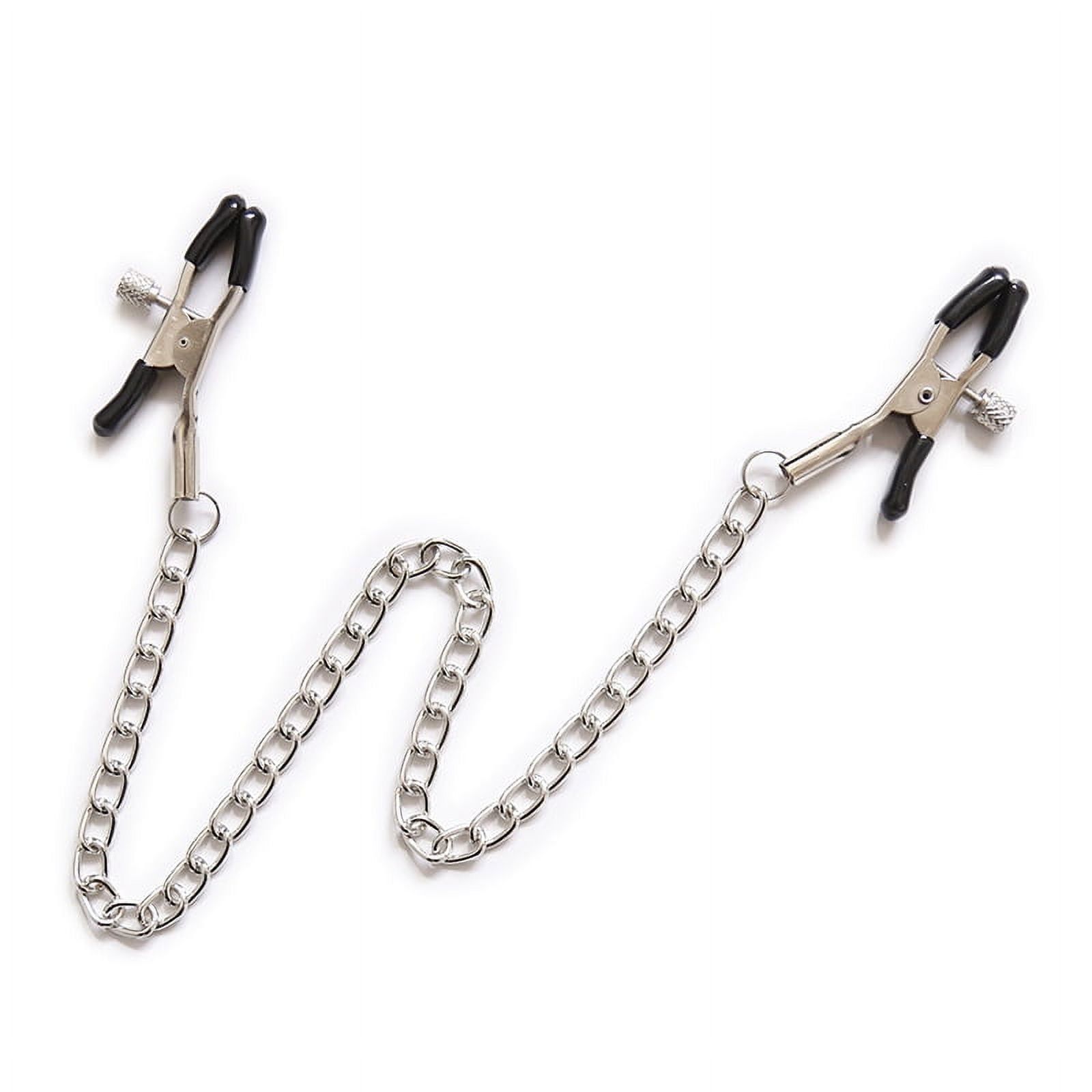 HONSITML Adjustable Pressure Clips Clamps Jewelry Non Piercing Nipple Rings  with Metal Chain