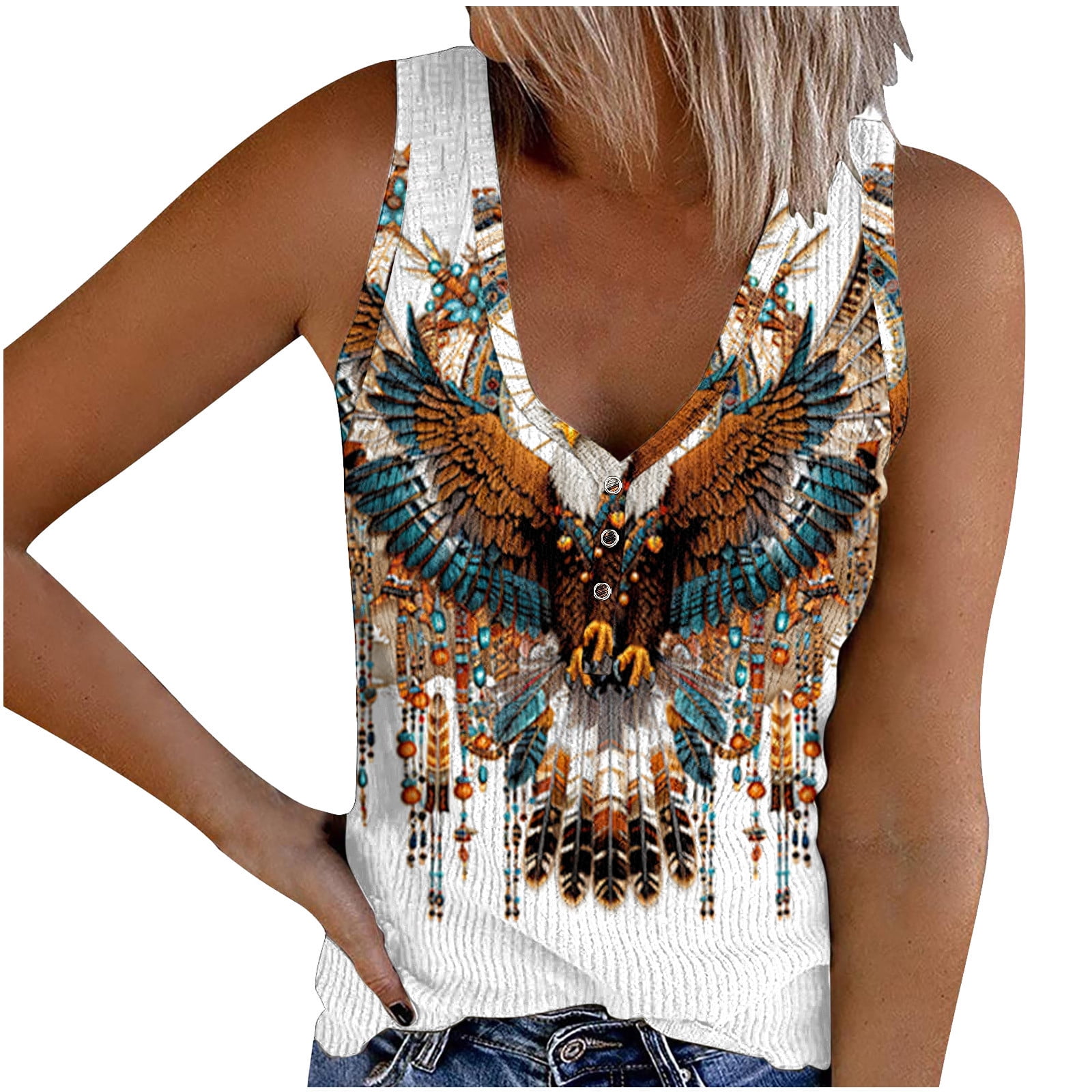 HONVEIO Blouses for Women Business Casual Women's Retro Ethnic Style