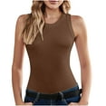 HONVEIO Womens Camisole Women's Casual Loose Solid Color Crewneck