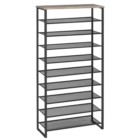 HOOBRO 10-Tier Shoe Rack for 27-36 Pairs of Shoes Entryway Hallway Dorm Room Greige BG107XJ01