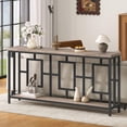 thumbnail image 1 of HOOBRO 2-Tier Entryway Table, Console Table, Display Stand with Open Storage, for Entryway, Foyer, Living Room, Bedroom, Dining Room, Hallway, Greige and Black BG128XG01, 1 of 9