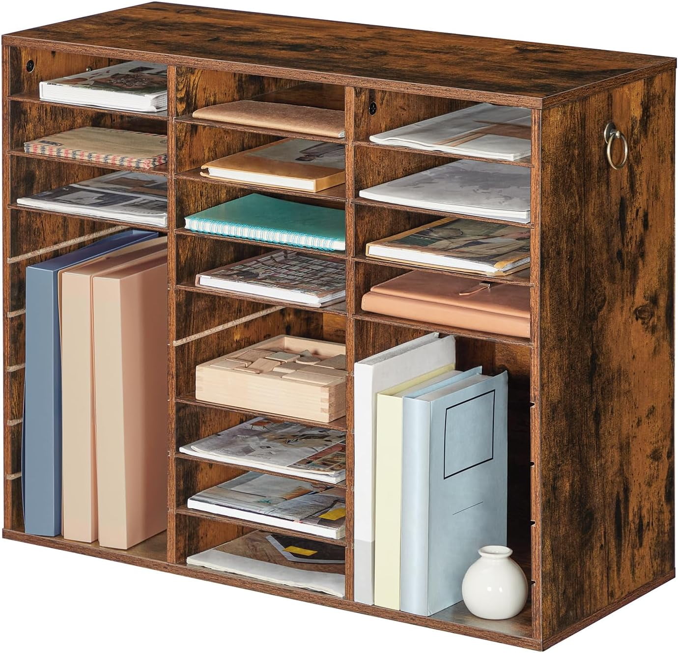 HOOBRO 27Slot Desk Organizer, Wooden File Sorter, Literature & Paper