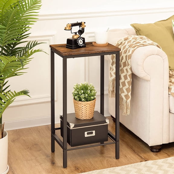HOOBRO 28.9" H Narrow Tall End Table Couch Table Hallway Entryway Living Room Rustic Brown