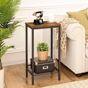HOOBRO 28.9" H Narrow Tall End Table Couch Table Hallway Entryway Living Room Rustic Brown