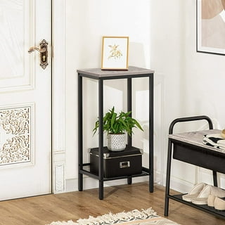 Hoctieon 3 Tier End Table, Telephone Table, Tall Side Table with Storage,  Small Nightstand for Small Spaces, Metal Frame, For Living Room, Bedroom