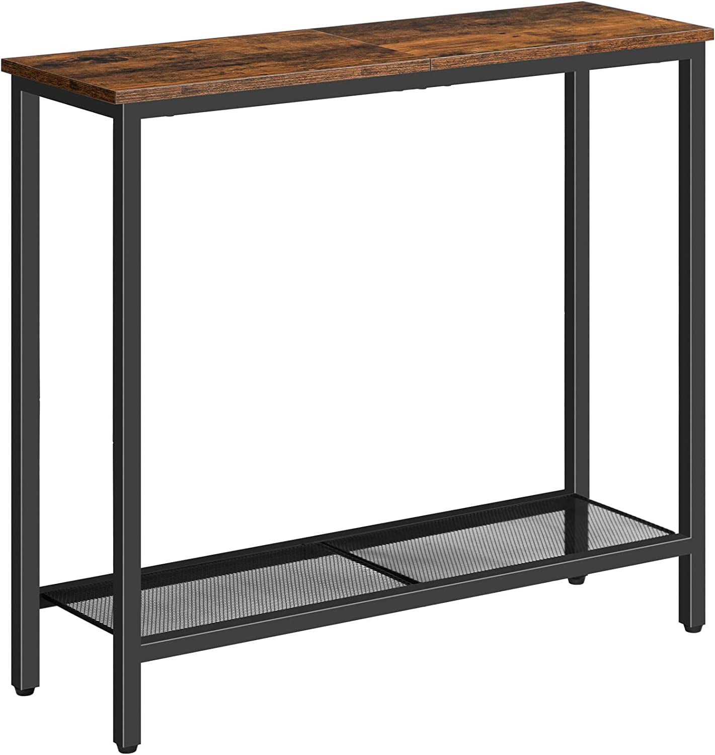 HOOBRO 29.5" 2 Tier Narrow Console Table Entryway Table Hallway Living Room Rustic Brown BF74XG01