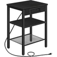 thumbnail image 1 of HOOBRO 3-Tier 15" End Table with USB Port & Adjustable Shelves Living Room Brown BB112BZ01, 1 of 10