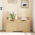 thumbnail image 1 of HOOBRO 39.4" Long Storage Chest, Large Storage Box, Toy Chest with Faux Rattan Decoration, Toy Box Organizer, Shoe Bench, with Safety Hinge and U-Shaped Cutouts, Living Room NL82CW01, 1 of 10