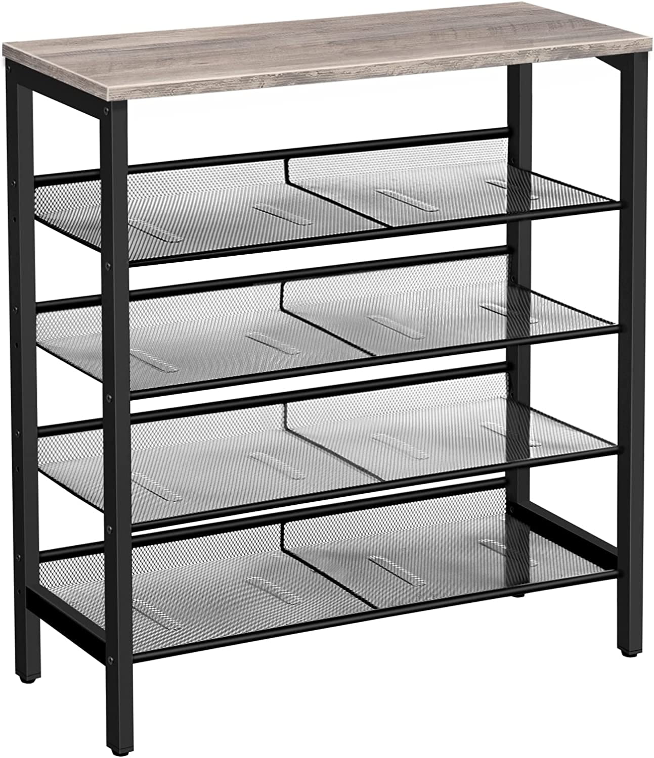 HOOBRO 5-Tier Shoe Storage Adjustable Shoe Organizer Shelf for 16 Pairs Entryway Hallway Closet BG01XJ01