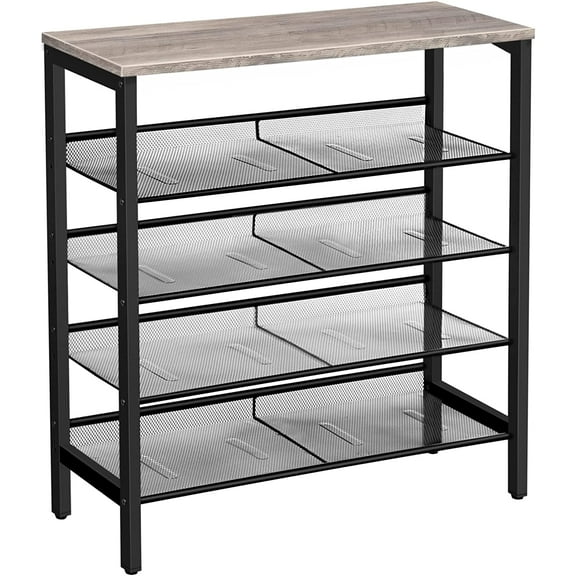 HOOBRO 5-Tier Shoe Storage Adjustable Shoe Organizer Shelf for 16 Pairs Entryway Hallway Closet BG01XJ01