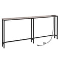 thumbnail image 1 of HOOBRO 70.9" Narrow Console Table with Charging Station, 5.9" Sofa Table with 2 Power Outlets and USB Ports, Long Entryway Tables Behind Couch Table, for Hallway, Living Room, Greige, 1 of 12