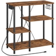 thumbnail image 1 of HOOBRO Bakers Rack with Power Outlet, Microwave Stand with 5 S-Shaped Hooks, Coffee Bar, Kitchen Storage Shelf, for Kitchen, Living Room, Rustic Brown and Black BF07UHB01, 1 of 10