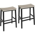thumbnail image 1 of HOOBRO Bar Stools, Set of 2 Bar Chairs, 23.6 Inch Saddle Stools, Kitchen Counter Stools with Footrests, Industrial Stools for Dining Room, Kitchen, Counter, Bar, Greige and Black BG02MD01, 1 of 18